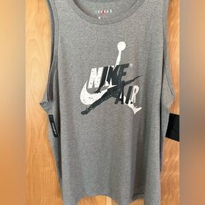 Nike Gray and White Logo Athletic Tank